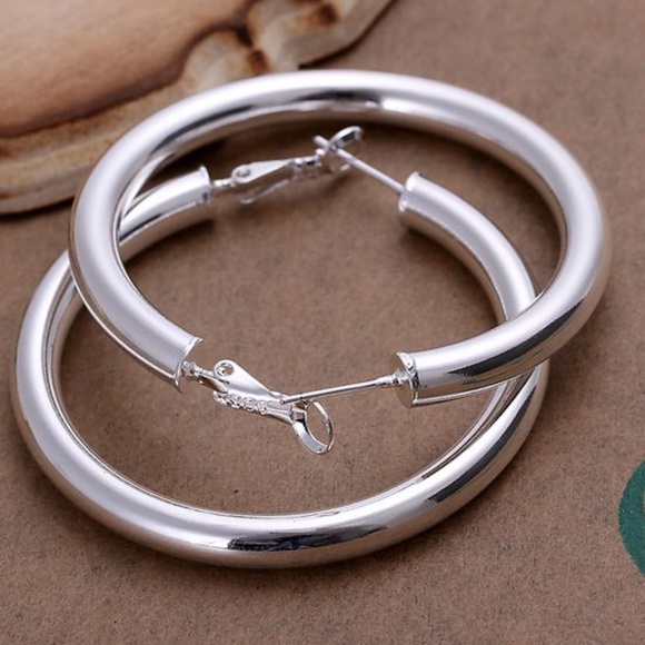 Earrings silver circle fashion bohema big - Picture 5 of 6